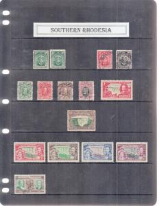 SOUTHERN RHODESIA 2 STOCKPAGES MINT/USED VALUES TO 5/-