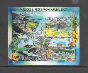 FISH - ARUBA #304 SHIPWRECKS & REEFS S/S MNH