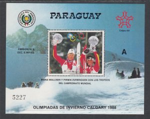 Paraguay C684 Winter Olympics Souvenir Sheet MNH VF