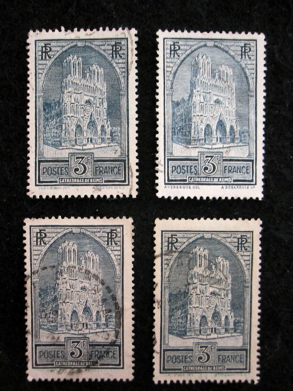 FRANCE - SCOTT# 247,247A,247B,248 - USED - CAT VAL $32.30