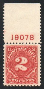 USA #J71 VF OG NH, plate number single, Nice!