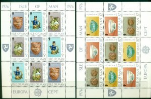 Isle of Man 1976 EUROPA Stamps - Handicrafts 2x MS MUH