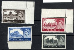 GB 1955 Castles Waterlow set 2/6d - £1 MNH