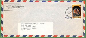 ZA1511 - Virging Is. - POSTAL HISTORY -  OFFICIAL STAMP on COVER 1980's SHELLS