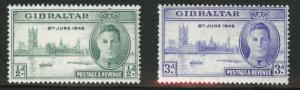 Gibraltar Scott 119-20 MH* Peace set 1946