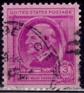 United States, 1940, Ralph Waldo Emerson. Author, 3c, sc#861, used