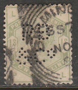 G.B. 107, 1p QUEEN VICTORIA. PERFIN RB & Co. Used. F. (340)