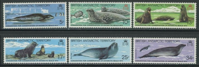 Br Antarctic Territory 1983 Seals set Sc# 96-101 NH