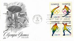 1976 FDC, #1698a, 13c Olympic Games, Art Craft
