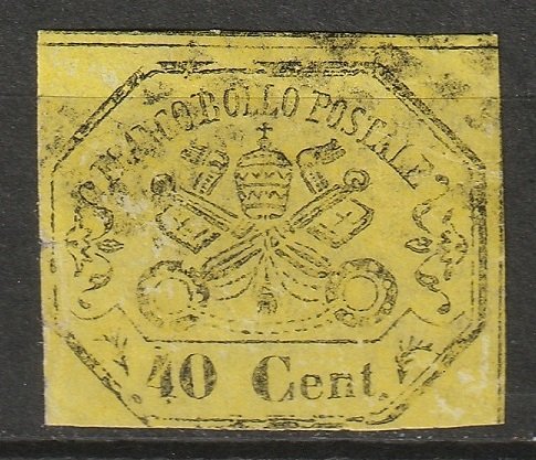 Italy Roman States 1867 Sc 17a Papal States used