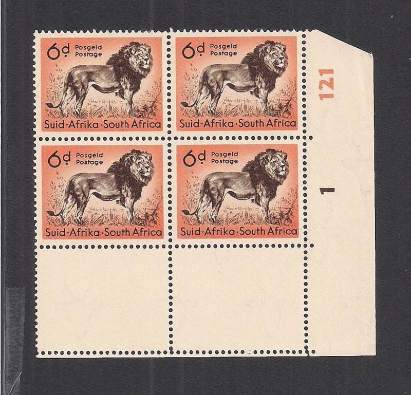 SOUTH AFRICA SC# 207  CONTROL B/4 #1+121   FVF/MOG  1954