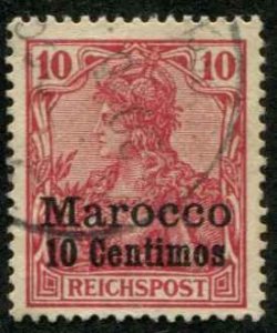 German Offices Morocco SC# 9 o/p'd  10 Centines on Germany used