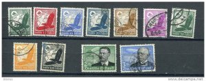 Germany 1934 Sc C46-C56 Mi 529-539 Used  Sun globe eagle  Zeppelin Cv 95 euro 