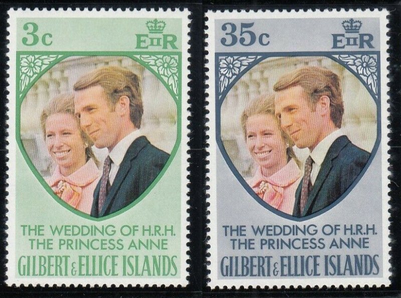 GILBERT AND ELLICE ISLANDS SC#216-217 Princess Anne Wedding (1973) MNH