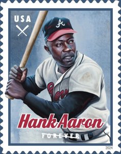 US 5908 Hank Aaron F single MNH 2024 after Aug 15