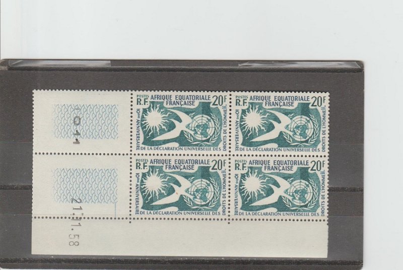 French Equatorial Africa  Scott#  202  MNH  Block of 4  (1958 Human Rights)