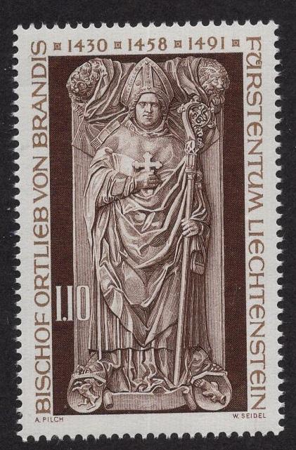 Liechtenstein  #614  1976  MNH  sarcophagus statue von Brandis of Chur