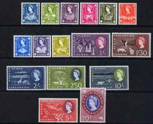 Kenya, Uganda & Tanganyika 1960-62 QEII definitive set co...