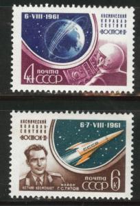 Russia Scott 2509-2510 MNH** Cosmonaut set 1961