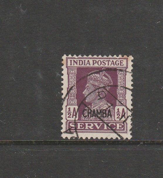 India Chamba Official 1940/3 1/2A Used SG O74