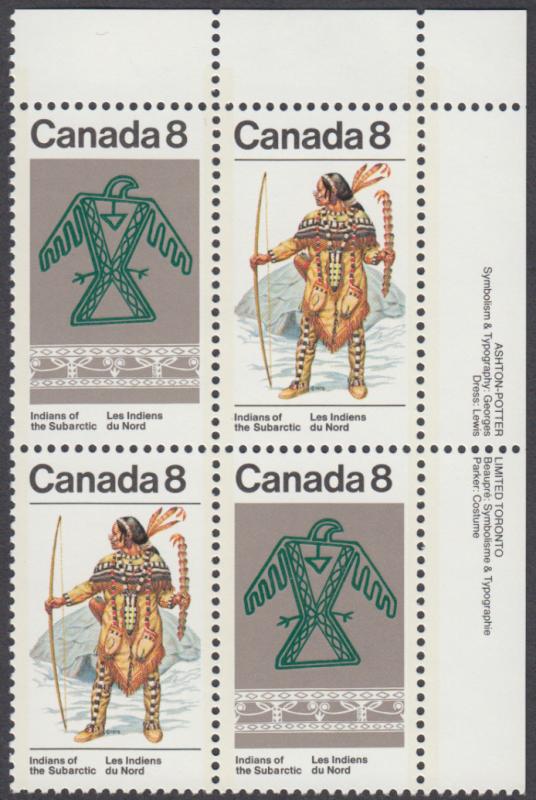 Canada - #577a Subartic Indians Plate Block  - MNH