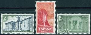 SPAIN Scott 1862-1864, MNH** Leyre Monastery at Navarre set, Edifil 2229-2231