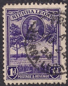 Sierra Leone 1932 KGV 1d Violet Rice Harvesting used SG 156 ( 1224 ) 