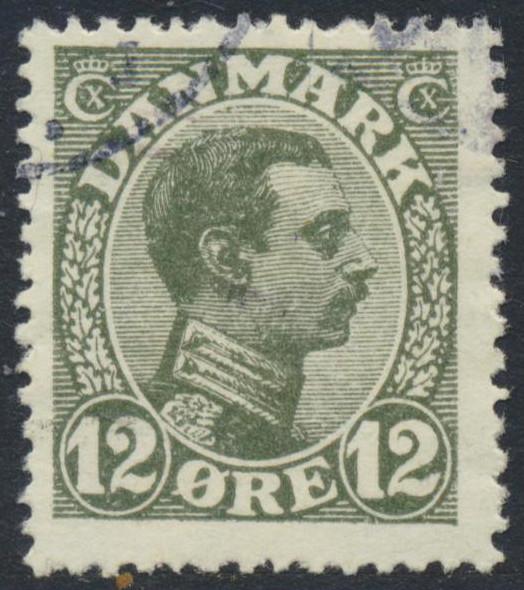 Denmark Scott 101 (AFA 100), 12ø olive Christian X FVF Used 