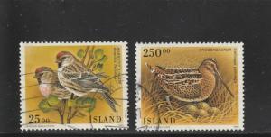 Iceland  Scott#  808-9  Used  (1995 Birds)