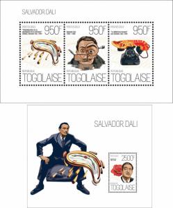 Post-Impressionism Art Salvador Dali Paintings Togo MNH stamp set