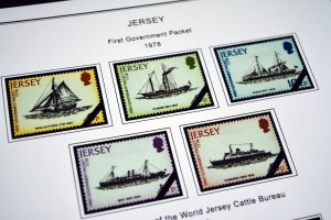 COLOR PRINTED JERSEY 1958-2010 STAMP ALBUM PAGES (198 illustrated pages)