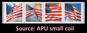 US Old Glory coil strip 4 APU (from small coil) MNH 2024 after June 21