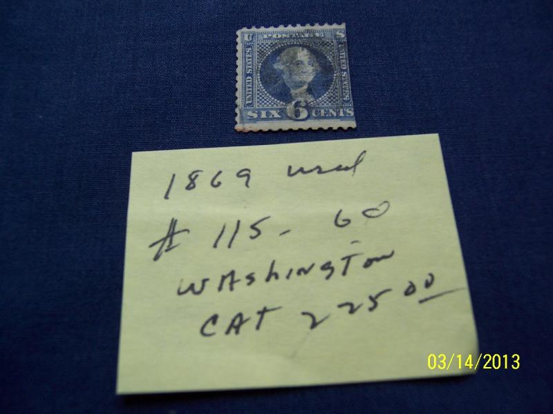 1869 #115 6c WASHINGTON $225.00