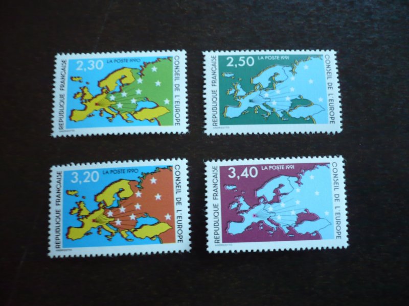 Stamps-France Council of Europe-Scott#1047-1050-Mint Never Hinged Set of 4 Stamp