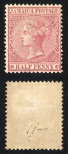 Jamaica SG7 1/2d Claret Wmk CC M/M Cat 24 pounds