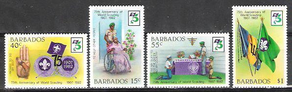 Barbados 589-92 Mint Set - Boy Scouts