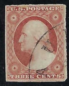 US Scott #10A used VF orange brown