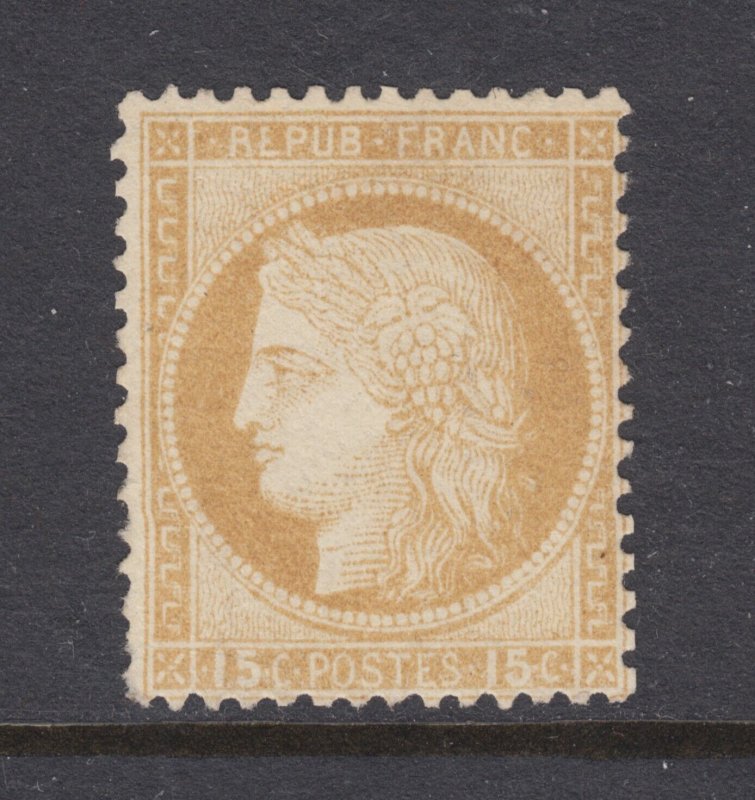 France Sc 56 MNG. 1871 bister on yellowish Ceres, no gum, fresh, bright, Fine