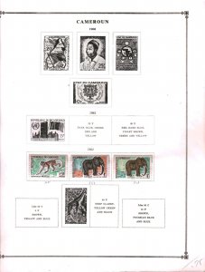 Collection, CAMEROUN Scott Album Pages, 1941/1981, Cat $83, Mint & Used