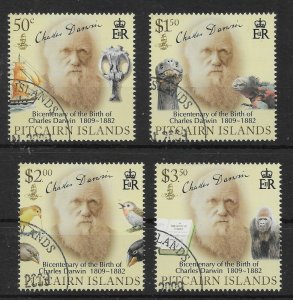 PITCAIRN ISLANDS SG784/7 2009 CHARLES DARWIN SET USED