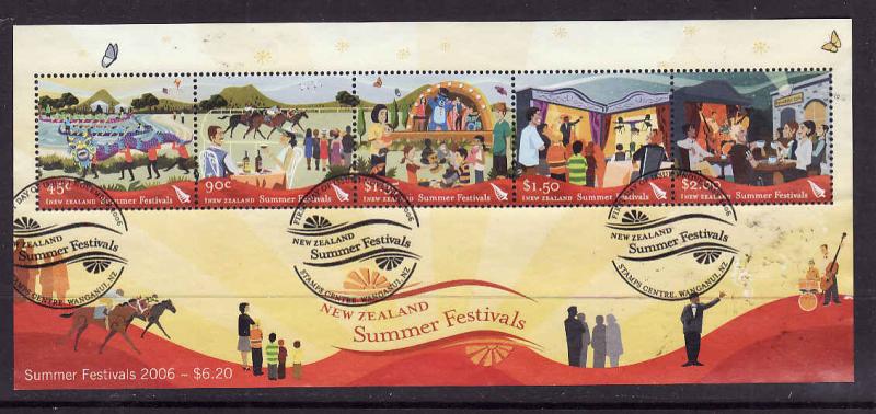 New Zealand-Sc#2104b-used sheet-Summer Festivals-2006-