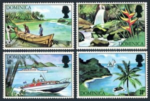 Dominica 316-319,MNH.Michel 315-318. Tourism 1971.Waterfall.Flower,Boat,steamer.