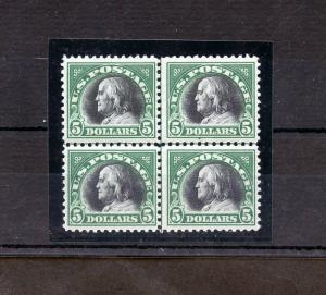 UNITED STATES $5 FRANKLIN BLOCK  SCOTT#524   MINT NEVER HINGED & TOP RIGHT LH