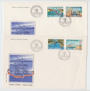 Romania 1985 COVERS DANUBE MARITIME Communism Propaganda FIRST DAY MARKING POST