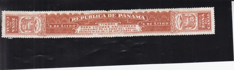 Canal Zone: Liquor Tax Stamp, Sc R8, Few Wrinkles, (S18018)