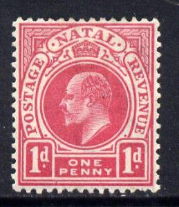 Natal 1902-03 KE7 Crown CA Postage-Revenue 1d carmine mou...