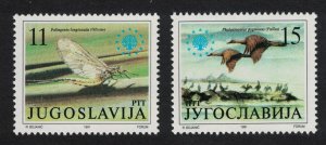 Yugoslavia Pygmy cormorants Birds Mayfly Nature Protection 2v 1991 MNH