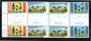 Guyana 1974 MNH Sc 201-4 Gutter pair-2