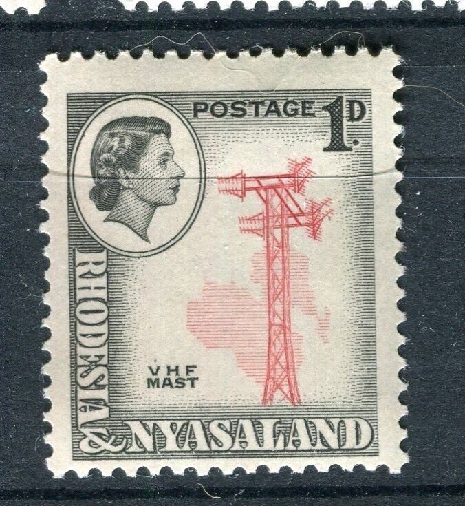 RHODESIA; NYASALAND 1959 early QEII Pictorial issue mint hinged 1d. value