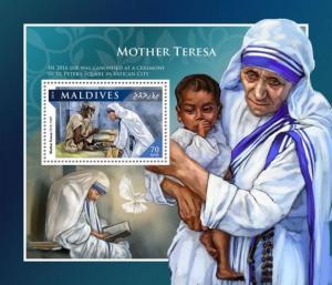 MALDIVES 2016 SHEET MOTHER TERESA NOBEL PRIZE mld161112b